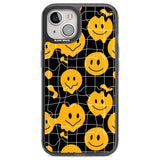 Acid Face Grid Pattern Phone Case iPhone 13 / Black Impact Case,iPhone 12 Pro / Black Impact Case,iPhone 12 / Black Impact Case,iPhone 14 / Black Impact Case,iPhone 15 Plus / Black Impact Case,iPhone 15 / Black Impact Case Blanc Space