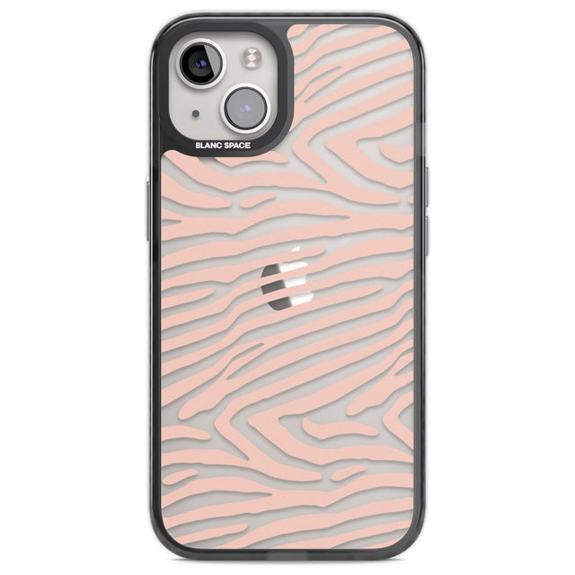 Horizontal Zebra Stripes Transparent Animal Print Phone Case iPhone 12 / Black Impact Case,iPhone 12 Pro / Black Impact Case,iPhone 13 / Black Impact Case,iPhone 14 / Black Impact Case,iPhone 15 / Black Impact Case,iPhone 15 Plus / Black Impact Case Blanc Space