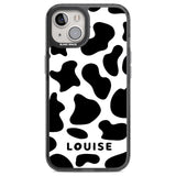 Personalised Cow Print Custom Phone Case iPhone 12 / Black Impact Case,iPhone 13 / Black Impact Case,iPhone 12 Pro / Black Impact Case,iPhone 14 / Black Impact Case,iPhone 15 Plus / Black Impact Case,iPhone 15 / Black Impact Case Blanc Space