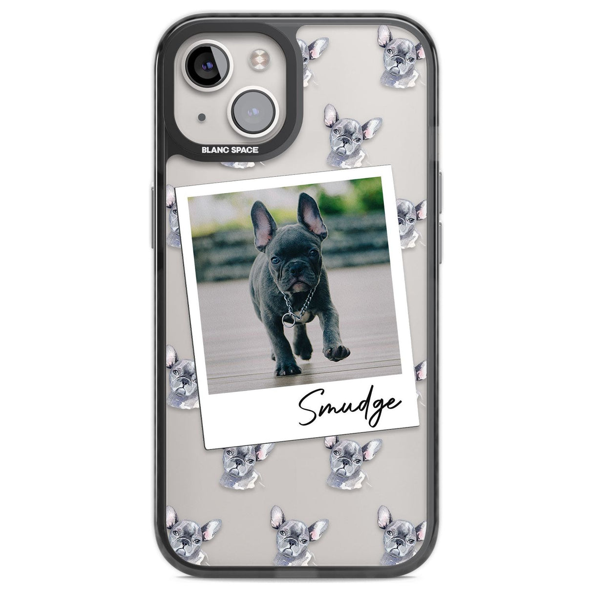 Personalised French Bulldog, Grey - Dog Photo Custom Phone Case iPhone 12 / Black Impact Case,iPhone 13 / Black Impact Case,iPhone 12 Pro / Black Impact Case,iPhone 14 / Black Impact Case,iPhone 15 Plus / Black Impact Case,iPhone 15 / Black Impact Case Blanc Space