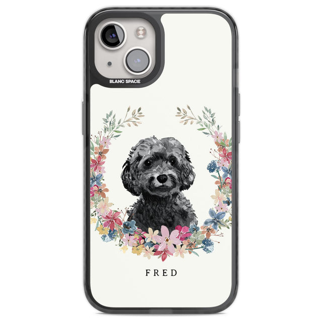 Personalised Black Cockapoo - Watercolour Dog Portrait Custom Phone Case iPhone 12 / Black Impact Case,iPhone 13 / Black Impact Case,iPhone 12 Pro / Black Impact Case,iPhone 14 / Black Impact Case,iPhone 15 Plus / Black Impact Case,iPhone 15 / Black Impact Case Blanc Space