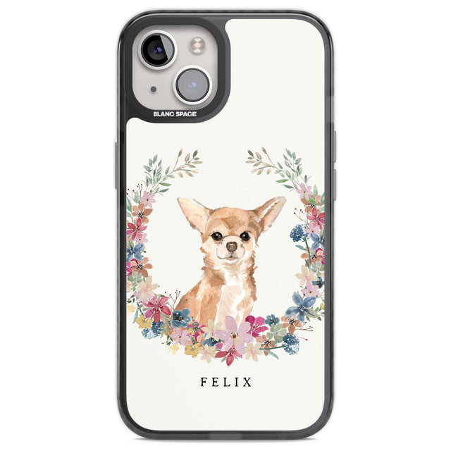 Personalised Chihuahua - Watercolour Dog Portrait Custom Phone Case iPhone 12 / Black Impact Case,iPhone 13 / Black Impact Case,iPhone 12 Pro / Black Impact Case,iPhone 14 / Black Impact Case,iPhone 15 Plus / Black Impact Case,iPhone 15 / Black Impact Case Blanc Space