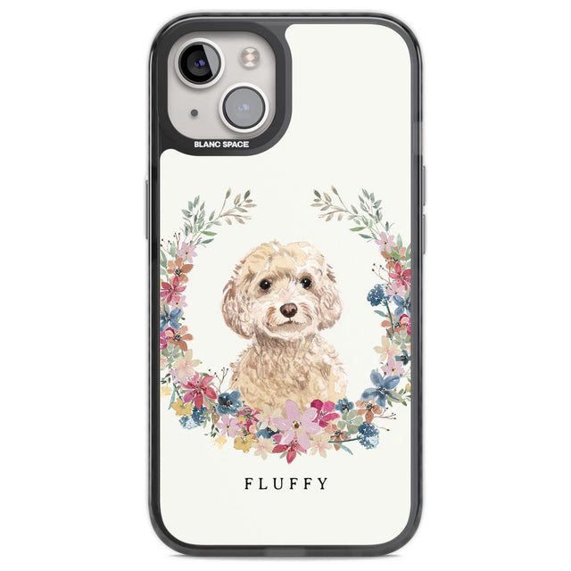 Personalised Champagne Cockapoo - Watercolour Dog Portrait Custom Phone Case iPhone 12 / Black Impact Case,iPhone 13 / Black Impact Case,iPhone 12 Pro / Black Impact Case,iPhone 14 / Black Impact Case,iPhone 15 Plus / Black Impact Case,iPhone 15 / Black Impact Case Blanc Space