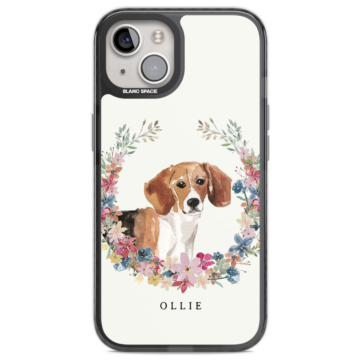 Personalised Beagle - Watercolour Dog Portrait Custom Phone Case iPhone 12 / Black Impact Case,iPhone 13 / Black Impact Case,iPhone 12 Pro / Black Impact Case,iPhone 14 / Black Impact Case,iPhone 15 Plus / Black Impact Case,iPhone 15 / Black Impact Case Blanc Space