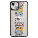 Personalised Wildflower Floral Stripe Personalised Custom Phone Case iPhone 12 / Black Impact Case,iPhone 13 / Black Impact Case,iPhone 12 Pro / Black Impact Case,iPhone 14 / Black Impact Case,iPhone 15 Plus / Black Impact Case,iPhone 15 / Black Impact Case Blanc Space