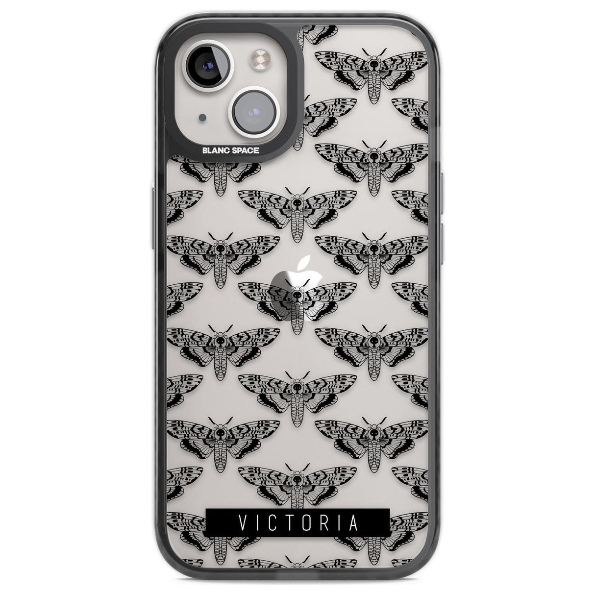 Personalised Hawk Moth Pattern Custom Phone Case iPhone 12 / Black Impact Case,iPhone 13 / Black Impact Case,iPhone 12 Pro / Black Impact Case,iPhone 14 / Black Impact Case,iPhone 15 Plus / Black Impact Case,iPhone 15 / Black Impact Case Blanc Space