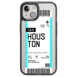 Personalised Houston Boarding Pass Custom Phone Case iPhone 12 / Black Impact Case,iPhone 13 / Black Impact Case,iPhone 12 Pro / Black Impact Case,iPhone 14 / Black Impact Case,iPhone 15 Plus / Black Impact Case,iPhone 15 / Black Impact Case Blanc Space