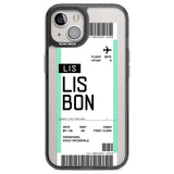 Personalised Lisbon Boarding Pass Custom Phone Case iPhone 12 / Black Impact Case,iPhone 13 / Black Impact Case,iPhone 12 Pro / Black Impact Case,iPhone 14 / Black Impact Case,iPhone 15 Plus / Black Impact Case,iPhone 15 / Black Impact Case Blanc Space