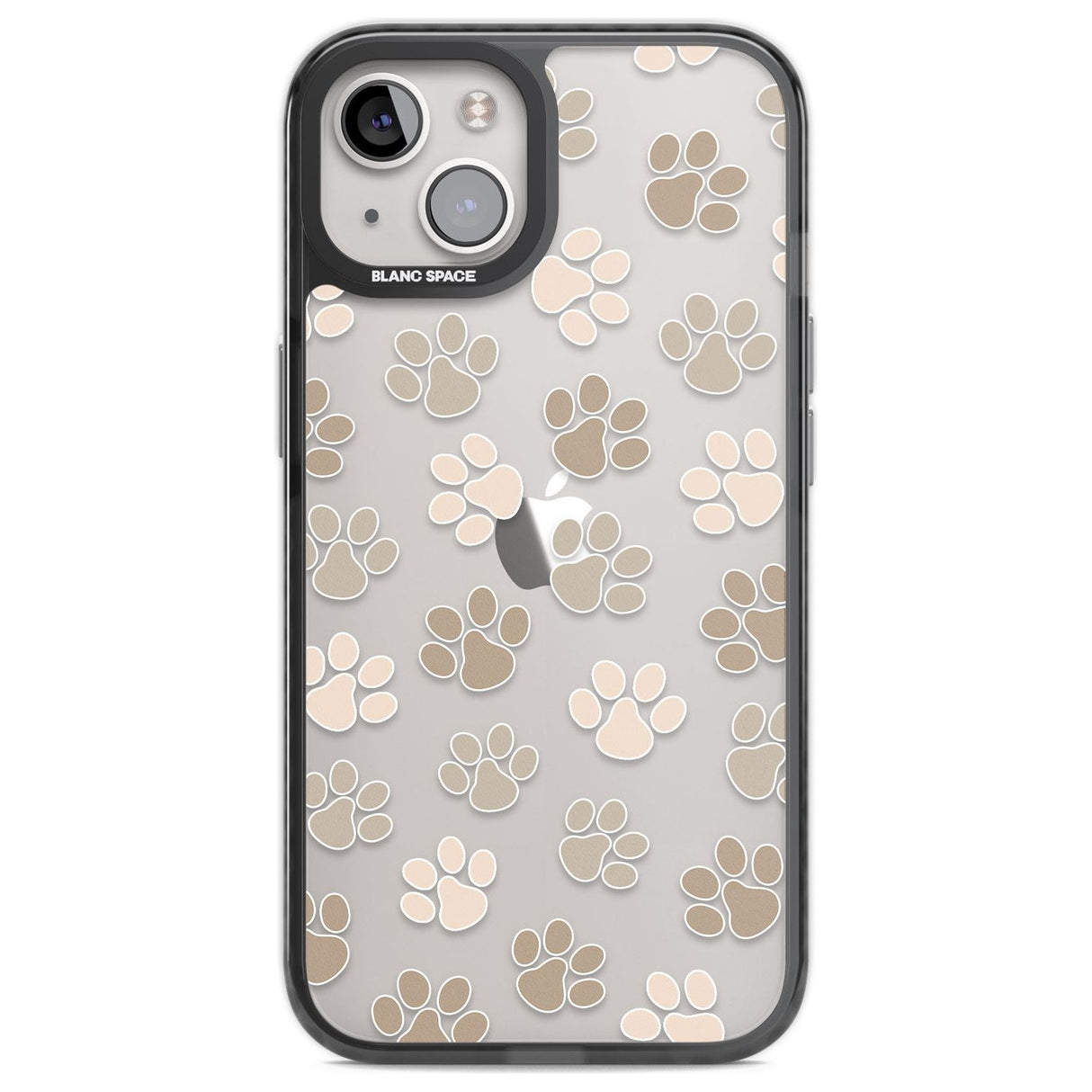 Paw Prints Phone Case iPhone 13 / Black Impact Case,iPhone 14 / Black Impact Case,iPhone 15 / Black Impact Case,iPhone 15 Plus / Black Impact Case Blanc Space