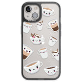 Coffee Faces Phone Case iPhone 13 / Black Impact Case,iPhone 14 / Black Impact Case,iPhone 15 / Black Impact Case,iPhone 15 Plus / Black Impact Case Blanc Space