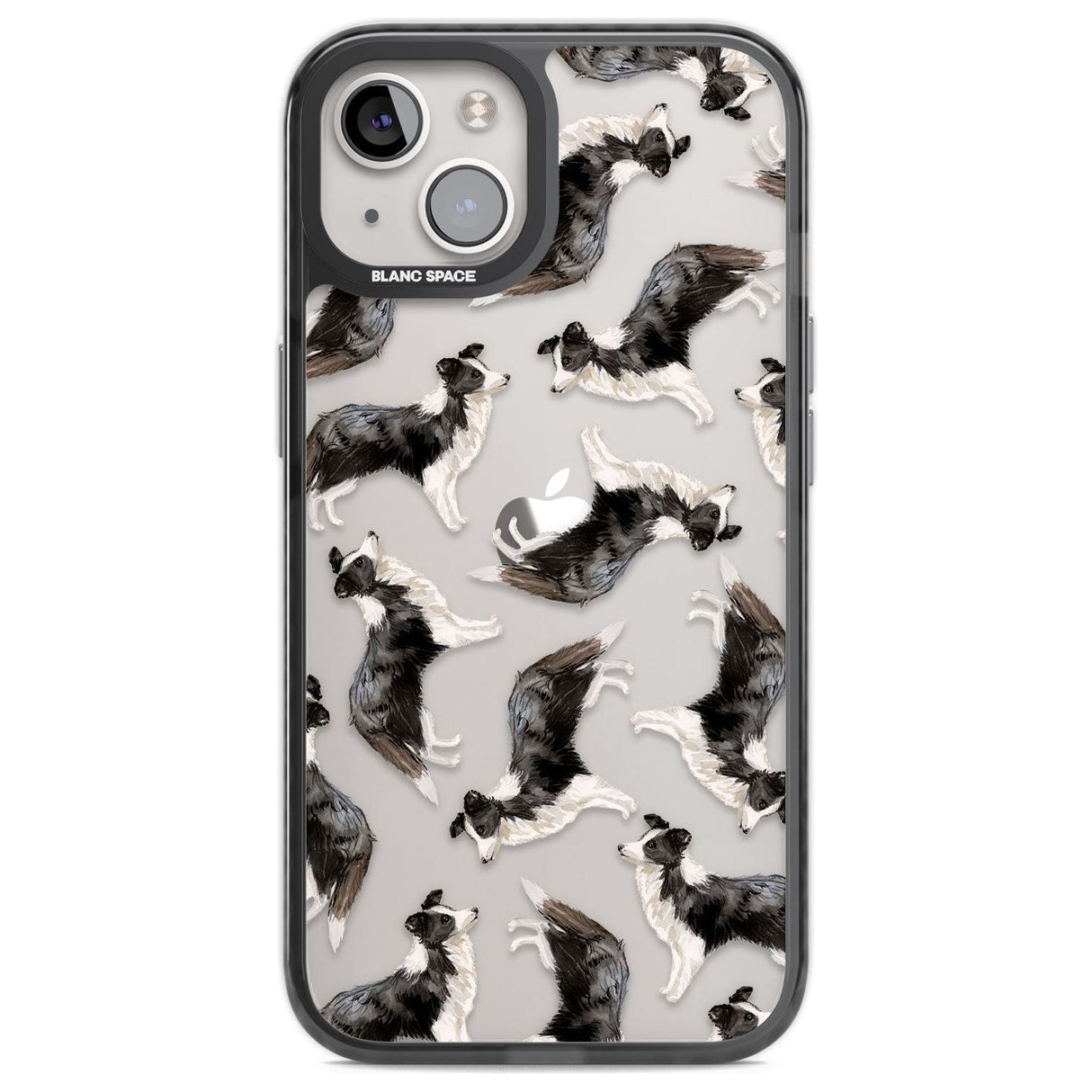 Border Collie Watercolour Dog Pattern Phone Case iPhone 12 / Black Impact Case,iPhone 13 / Black Impact Case,iPhone 12 Pro / Black Impact Case,iPhone 14 / Black Impact Case,iPhone 15 Plus / Black Impact Case,iPhone 15 / Black Impact Case Blanc Space