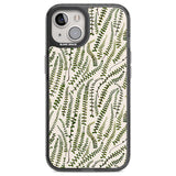 Fern Leaf Pattern Design - Cream Phone Case iPhone 12 / Black Impact Case,iPhone 13 / Black Impact Case,iPhone 12 Pro / Black Impact Case,iPhone 14 / Black Impact Case,iPhone 15 Plus / Black Impact Case,iPhone 15 / Black Impact Case Blanc Space