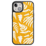 Fern Pattern on Yellow Phone Case iPhone 12 / Black Impact Case,iPhone 13 / Black Impact Case,iPhone 12 Pro / Black Impact Case,iPhone 14 / Black Impact Case,iPhone 15 Plus / Black Impact Case,iPhone 15 / Black Impact Case Blanc Space