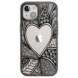 Black Henna Heart Phone Case iPhone 13 / Black Impact Case,iPhone 12 Pro / Black Impact Case,iPhone 12 / Black Impact Case,iPhone 14 / Black Impact Case,iPhone 15 Plus / Black Impact Case,iPhone 15 / Black Impact Case Blanc Space