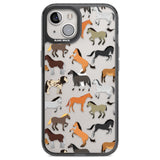 Horse Pattern Phone Case iPhone 13 / Black Impact Case,iPhone 12 Pro / Black Impact Case,iPhone 12 / Black Impact Case,iPhone 14 / Black Impact Case,iPhone 15 Plus / Black Impact Case,iPhone 15 / Black Impact Case Blanc Space