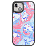 Pink, Blue & White Marbled Paper Pattern