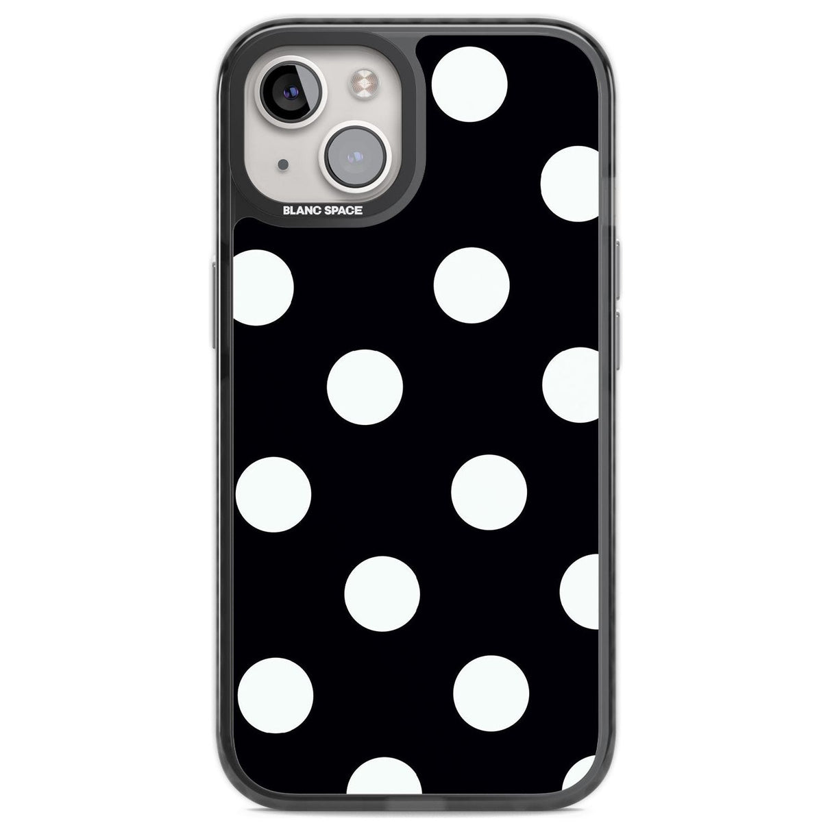 Chic Black Polka Dot Phone Case iPhone 13 / Black Impact Case,iPhone 14 / Black Impact Case,iPhone 15 / Black Impact Case,iPhone 15 Plus / Black Impact Case Blanc Space