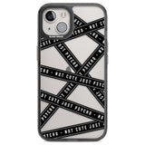 Caution Tape (Clear) Not Cute Just Psycho Phone Case iPhone 12 / Black Impact Case,iPhone 13 / Black Impact Case,iPhone 12 Pro / Black Impact Case,iPhone 14 / Black Impact Case,iPhone 15 Plus / Black Impact Case,iPhone 15 / Black Impact Case Blanc Space