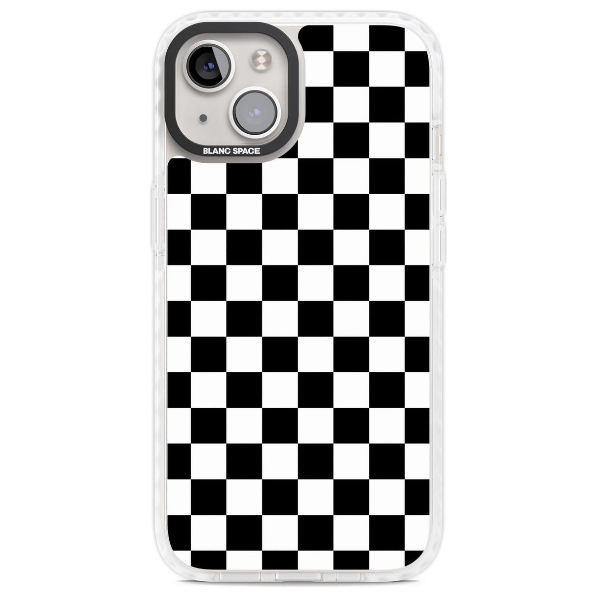 Black Checkered Phone Case iPhone 13 / Impact Case,iPhone 14 / Impact Case,iPhone 15 Plus / Impact Case,iPhone 15 / Impact Case Blanc Space