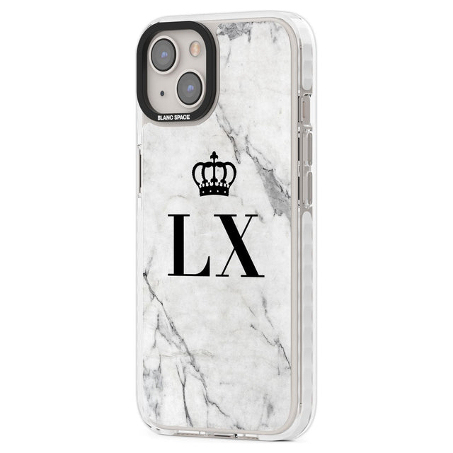 Personalised Initials with Crown on White Marble Custom Phone Case iPhone 15 Pro Max / Black Impact Case,iPhone 15 Plus / Black Impact Case,iPhone 15 Pro / Black Impact Case,iPhone 15 / Black Impact Case,iPhone 15 Pro Max / Impact Case,iPhone 15 Plus / Impact Case,iPhone 15 Pro / Impact Case,iPhone 15 / Impact Case,iPhone 15 Pro Max / Magsafe Black Impact Case,iPhone 15 Plus / Magsafe Black Impact Case,iPhone 15 Pro / Magsafe Black Impact Case,iPhone 15 / Magsafe Black Impact Case,iPhone 14 Pro Max / Black 