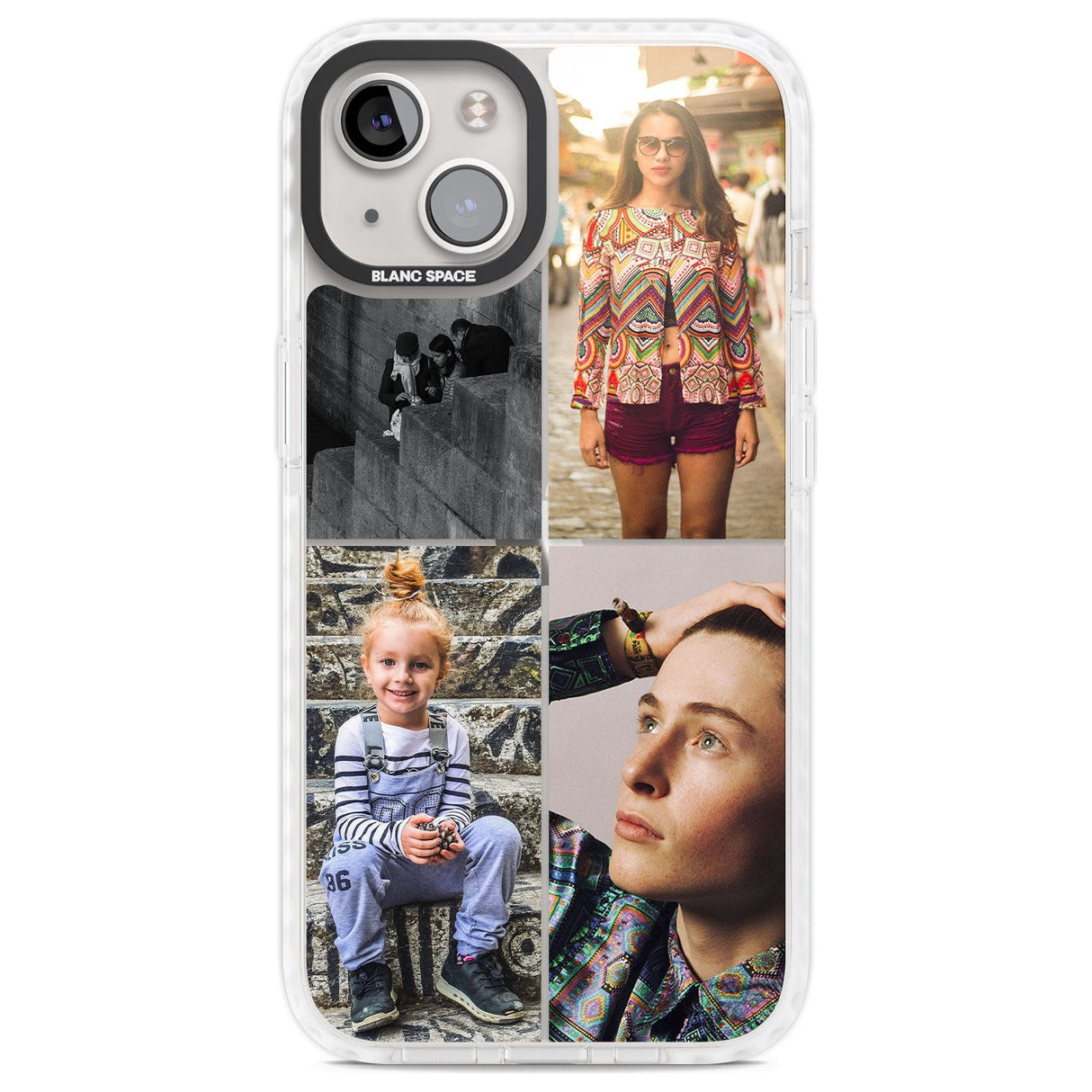 Personalised 4 Photo Grid Custom Phone Case iPhone 13 / Impact Case,iPhone 14 / Impact Case,iPhone 15 Plus / Impact Case,iPhone 15 / Impact Case Blanc Space