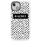 Personalised Black Bar & Dots Custom Phone Case iPhone 13 / Impact Case,iPhone 14 / Impact Case,iPhone 15 Plus / Impact Case,iPhone 15 / Impact Case Blanc Space