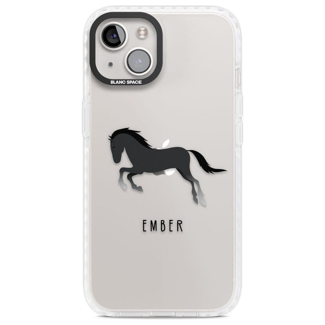 Personalised Black Horse Custom Phone Case iPhone 13 / Impact Case,iPhone 14 / Impact Case,iPhone 15 Plus / Impact Case,iPhone 15 / Impact Case Blanc Space