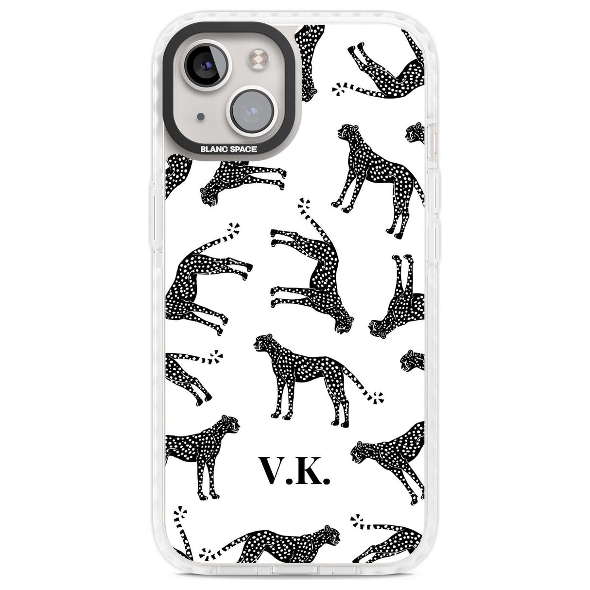 Personalised Cheetah Black & White Custom Phone Case iPhone 13 / Impact Case,iPhone 14 / Impact Case,iPhone 15 Plus / Impact Case,iPhone 15 / Impact Case Blanc Space