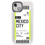 Personalised Mexico City Boarding Pass Custom Phone Case iPhone 13 / Impact Case,iPhone 14 / Impact Case,iPhone 15 Plus / Impact Case,iPhone 15 / Impact Case Blanc Space