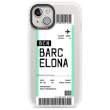 Personalised Barcelona Boarding Pass Custom Phone Case iPhone 13 / Impact Case,iPhone 14 / Impact Case,iPhone 15 Plus / Impact Case,iPhone 15 / Impact Case Blanc Space