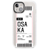 Personalised Osaka Boarding Pass Custom Phone Case iPhone 13 / Impact Case,iPhone 14 / Impact Case,iPhone 15 Plus / Impact Case,iPhone 15 / Impact Case Blanc Space