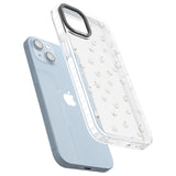 White Stars on Clear Phone Case for iPhone 14