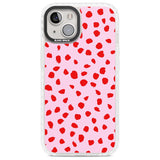 Red on Pink Dalmatian Polka Dot Spots