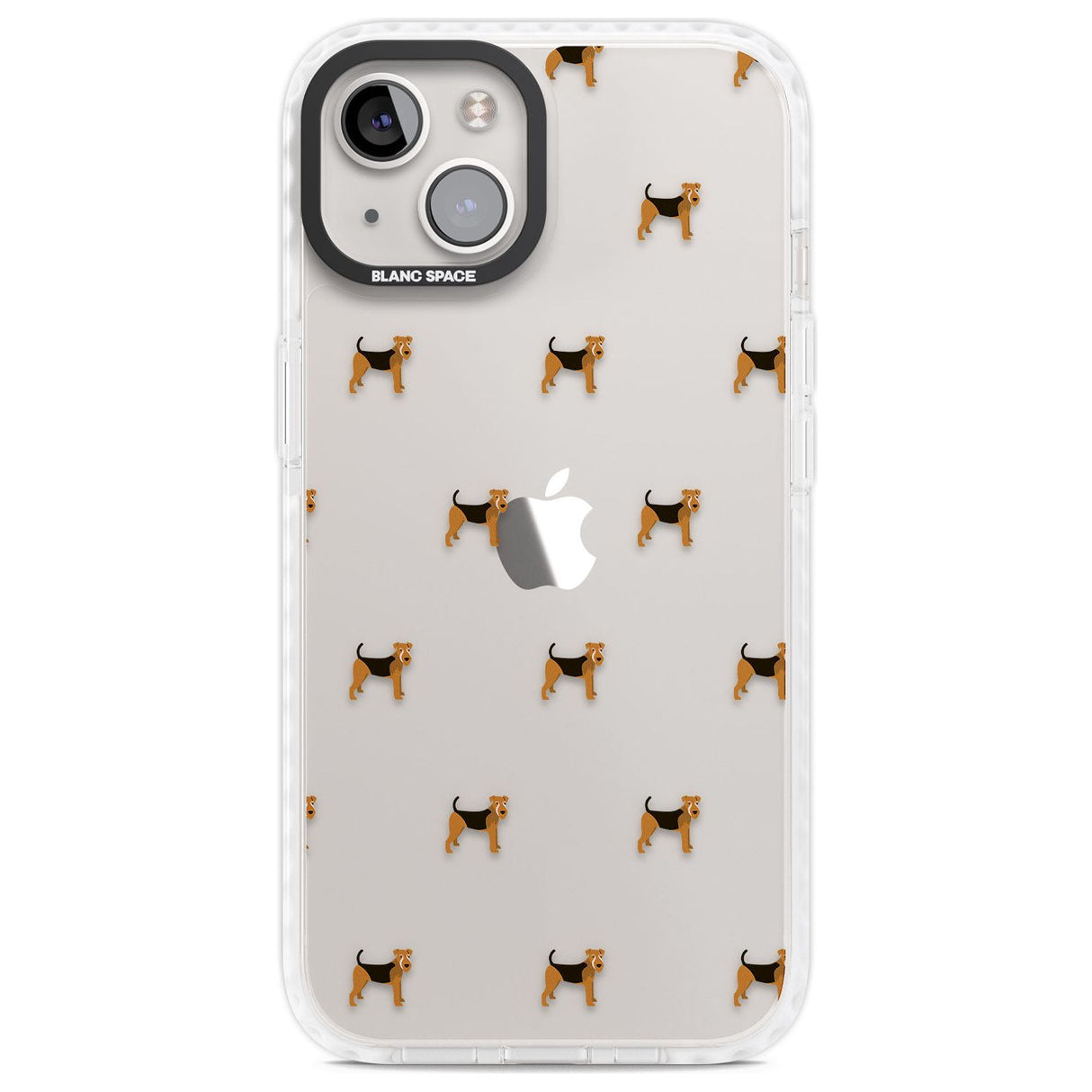 Airedale Terrier Dog Pattern Clear Phone Case iPhone 13 / Impact Case,iPhone 14 / Impact Case,iPhone 15 Plus / Impact Case,iPhone 15 / Impact Case Blanc Space