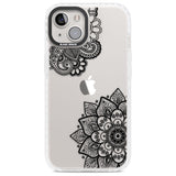 Black Henna Florals Phone Case iPhone 13 / Impact Case,iPhone 14 / Impact Case,iPhone 15 Plus / Impact Case,iPhone 15 / Impact Case Blanc Space