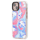 Pink, Blue & White Marbled Paper Pattern