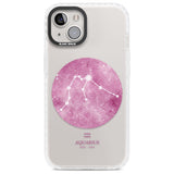 Aquarius Zodiac Transparent Design - Pink Phone Case iPhone 13 / Impact Case,iPhone 14 / Impact Case,iPhone 15 Plus / Impact Case,iPhone 15 / Impact Case Blanc Space