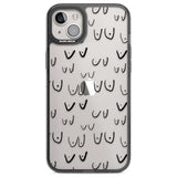 Free the boob (Black) Phone Case iPhone 14 Plus / Black Impact Case Blanc Space