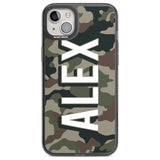 Personalised Classic Green Camo Custom Phone Case iPhone 14 Plus / Black Impact Case Blanc Space