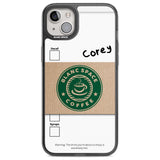 Personalised Coffee Cup Custom Phone Case iPhone 14 Plus / Black Impact Case Blanc Space