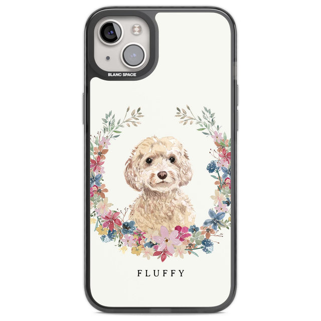 Personalised Champagne Cockapoo - Watercolour Dog Portrait Custom Phone Case iPhone 14 Plus / Black Impact Case Blanc Space