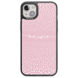 Personalised Pink Dots Custom Phone Case iPhone 14 Plus / Black Impact Case Blanc Space