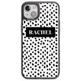 Personalised Black Bar & Dots Custom Phone Case iPhone 14 Plus / Black Impact Case Blanc Space