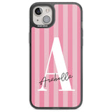 Personalised Pink on Pink Stripes Custom Phone Case iPhone 14 Plus / Black Impact Case Blanc Space