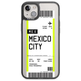 Personalised Mexico City Boarding Pass Custom Phone Case iPhone 14 Plus / Black Impact Case Blanc Space