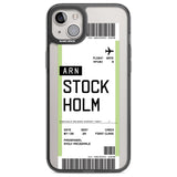 Personalised Stockholm Boarding Pass Custom Phone Case iPhone 14 Plus / Black Impact Case Blanc Space