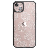 Monstera Leaves Phone Case iPhone 14 Plus / Black Impact Case Blanc Space