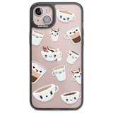 Coffee Faces Phone Case iPhone 14 Plus / Black Impact Case Blanc Space