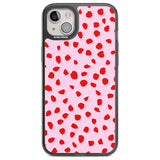 Red on Pink Dalmatian Polka Dot Spots