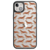 Dachshund (Red) Watercolour Dog Pattern Phone Case iPhone 14 Plus / Black Impact Case Blanc Space